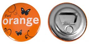 Button mit Flaschenöffner und Magnet inkl. 4c-Werbedruck als Werbeartikel