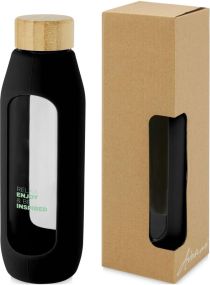 Tidan 600 ml Flasche aus Borosilikatglas mit Silikongriff als Werbeartikel