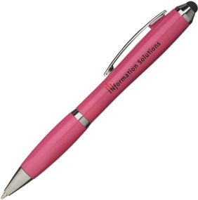 Stylus-Kugelschreiber Nash mit farbigem Schaft als Werbeartikel