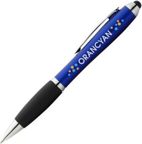 Nash Stylus Kugelschreiber farbig mit schwarzem Griff als Werbeartikel