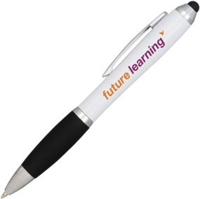 Stylus-Kugelschreiber Nash mit schwarzen Griff als Werbeartikel