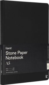Karst® A5 Steinpapier Notizbuch mit festem Einband - kariert als Werbeartikel