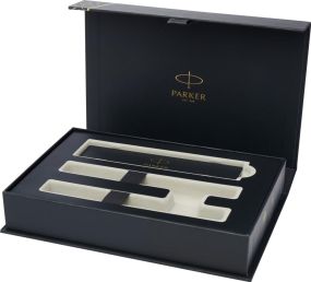 Parker IM achromatisches Kugelschreiber- und Tintenroller-Set mit Geschenkbox als Werbeartikel