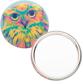 Button-Taschenspiegel BeautyBadge, inkl. Digitaldruck als Werbeartikel