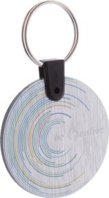Schlüsselanhänger (rund) Aluudy A, inkl. UV LED Druck auf einer Seite als Werbeartikel