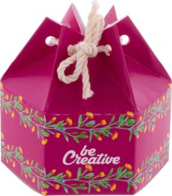 Sechseckige Geschenkbox CreaBox HexaCord S als Werbeartikel