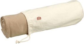 Fleece-Decke Aira aus Mikroplüsch mit Baumwollbeutel als Werbeartikel