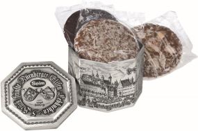 Seim Silberdose mit Nürnberger Elisen-Lebkuchen als Werbeartikel