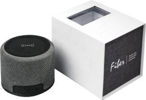 Fiber 3W Bluetooth® Lautsprecher mit kabelloser Ladefunktion als Werbeartikel