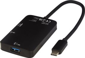 ADAPT Typ-C Multimediaadapter aus Aluminium (USB-A/Typ-C/HDMI) als Werbeartikel