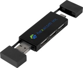 Doppelter USB 2.0-Hub Mulan als Werbeartikel
