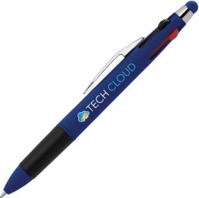 Quattro Soft Touch- Touchpen - 4-Farb Kugelschreiber als Werbeartikel