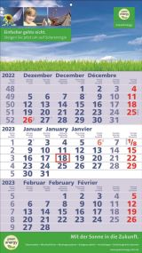 3 Monats-Wandkalender Standard 2 Plus, 3-sprachig als Werbeartikel