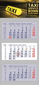 3 Monats-Wandkalender Clever 3, 4-sprachig als Werbeartikel