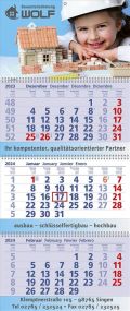 3 Monats-Wandkalender Exclusiv 3 mit Wire-O-Bindung als Werbeartikel