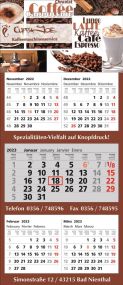 5 Monats-Wandkalender Combi 5, 4-spachig als Werbeartikel