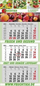 3 Monats-Wandkalender Basic 3, 4-sprachig als Werbeartikel