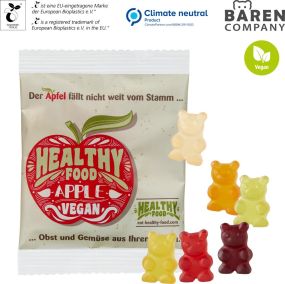Vegane XXL-Bärchen im kompostierbaren Tütchen als Werbeartikel