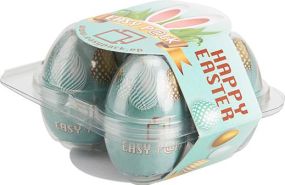 4er Eier-Box mit Werbebanderole als Werbeartikel