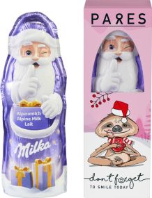Milka Weihnachtsmann in Geschenkbox als Werbeartikel