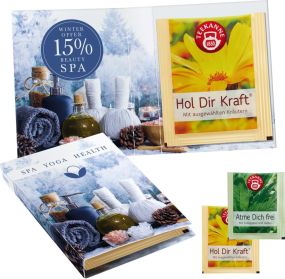 Süßes Briefchen mit Aromaversiegelter
Kräuterteebeutel von Teekanne als Werbeartikel