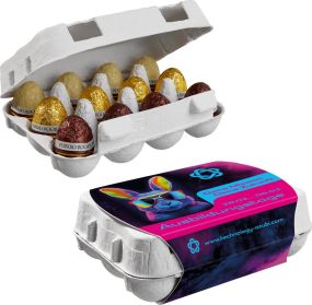 12er Ostereier-Karton mit Ferrero Rocher Eiern als Werbeartikel