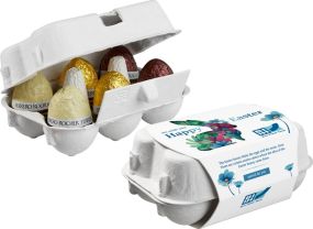 6er Ostereier-Karton mit Ferrero Rocher Eiern als Werbeartikel
