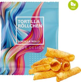Tortilla Röllchen, 10 g - kleine Menge - inkl. Werbedruck als Werbeartikel