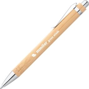 Bambus-Kugelschreiber mit einem Metallclip Hera als Werbeartikel