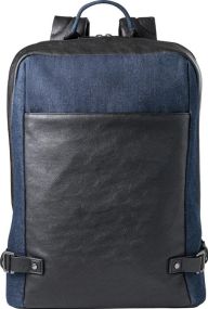 Laptop-Rucksack bis zu 15.6 aus Denim und PU Divergent Backpack I als Werbeartikel