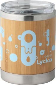 Becher aus Bambus und Edelstahl, 350 ml Lycka als Werbeartikel