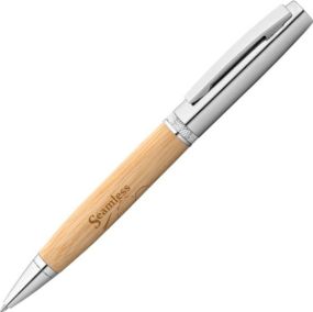Kugelschreiber aus Bambus und Metall mit ABS-Gehäuse Fuji als Werbeartikel