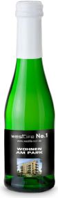 Sekt Cuvée Piccolo Flasche grün als Werbeartikel