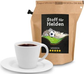Präsentartikel: WM-Kaffee Stoff für Helden