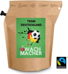 Fußball-EM Team Deutschland Wachmacher, wiederverwendbarer Brühbeutel mit Fairtrade Kaffee