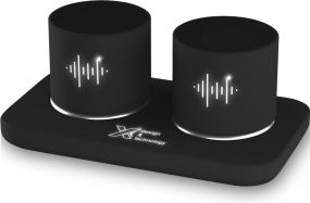 SCX.design S40 Lautsprecher-Set mit Leuchtlogo als Werbeartikel