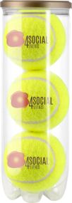 Transparente Röhre mit 3 drucklosen Tennisbällen - inkl. Digital Druck