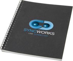 Desk-Mate® A5 farbiges Notizbuch mit Spiralbindung als Werbeartikel