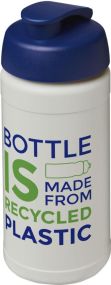 Baseline 500 ml recycelte Sportflasche mit Klappdeckel als Werbeartikel