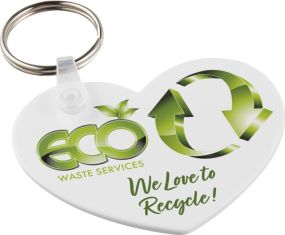Tait Schlüsselanhänger in Herzform aus recyceltem Material als Werbeartikel