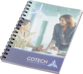 Notizbuch Desk-Mate® A6 Wire-O-Bindung - 50 Blatt als Werbeartikel