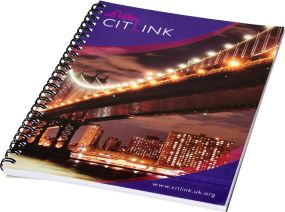 Desk-Mate® A5 Notizbuch mit Spiralbindung als Werbeartikel