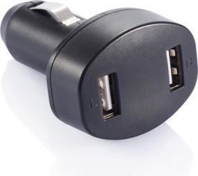 Adapter mit Doppel-USB Lader als Werbeartikel