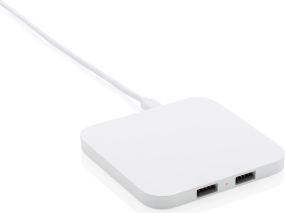 Wireless Charger 10W mit USB-Ports als Werbeartikel