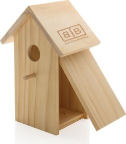 Holz-Vogelhaus als Werbeartikel