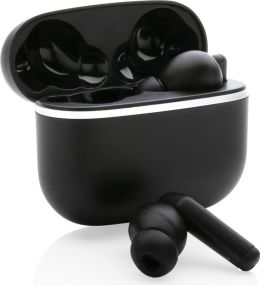 Swiss Peak TWS Ohrhörer 2.0 aus RCS recyceltem Kunststoff als Werbeartikel