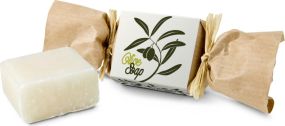 Seife 30 Gramm mit Olivenduft, liebevoll verpackt als Werbeartikel