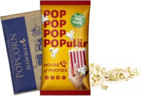 Mikrowellen-Popcorn im Werbetütchen als Werbeartikel