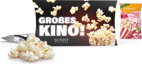 Mikrowellen-Popcorn in Werbekartonage als Werbeartikel