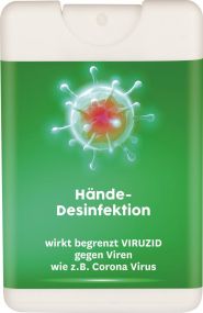 Hände-Desinfektionsspray in 16 ml Spray Card